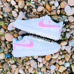 Customs Nike Air force 1 PLAYBOY White and pink